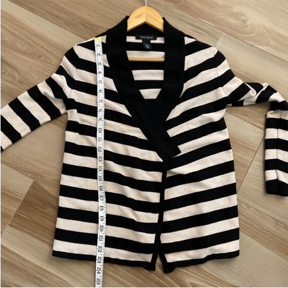WHBM Open Front Striped Cardigan.